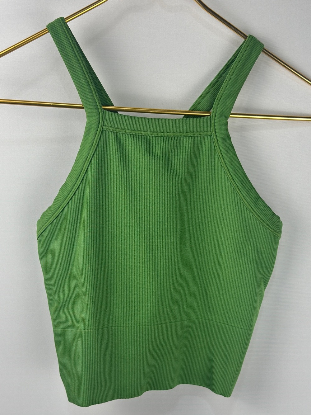 Athleta Green Ribbed Square-Neck Tank Women’s Medium
